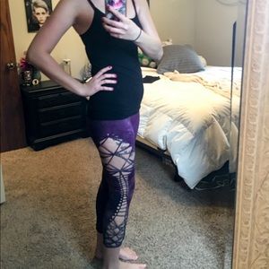 Hand tied braided yoga capris